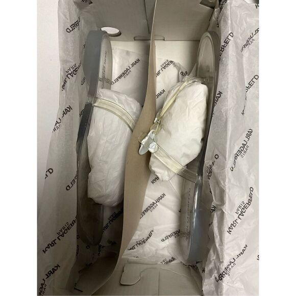 Karl Lagerfeld WYLDA White Transparent Slip On Sandal - Picture 8 of 9